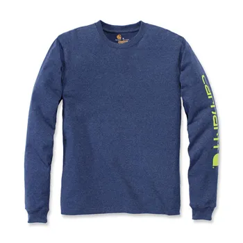 cafe 4 racer - Carhartt Sleeve logo longsleeve dark cobalt blue heather - Carhartt Shirts 