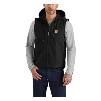 cafe 4 racer - Carhartt Fleecová vesta s kapucňou čierna - Carhartt Vesty 