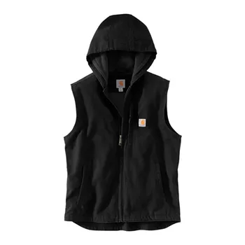 cafe 4 racer - Carhartt Fleecová vesta s kapucňou čierna - Carhartt Vesty 