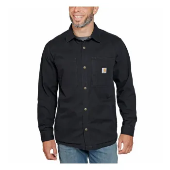 cafe 4 racer - Carhartt Fleece Lined denim shirt jac black - Carhartt Shirts 