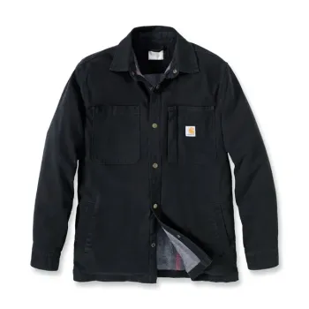cafe 4 racer - Carhartt Fleece Lined denim shirt jac black - Carhartt Shirts 