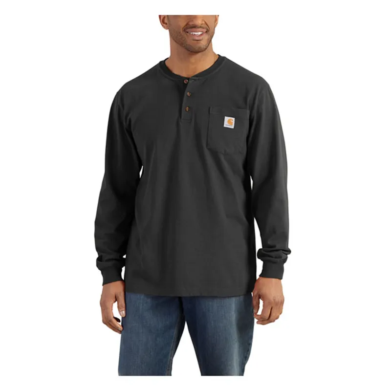 cafe 4 racer - Carhartt Henley s dlhým rukávom black - Carhartt Košile 