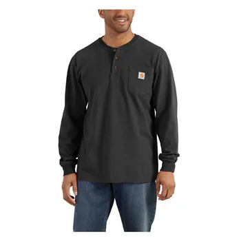 cafe 4 racer - Carhartt Henley s dlhým rukávom black - Carhartt Košile 