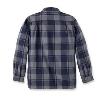 cafe 4 racer - Carhartt Flanelová košeľa s podšívkou Sherpa navy - Carhartt Košile 