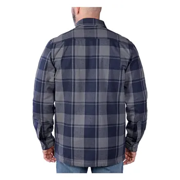 cafe 4 racer - Carhartt Flannel Sherpa-lined shirt navy - Carhartt Shirts 