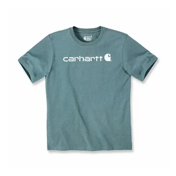cafe 4 racer - Carhartt Core Logo tričko sea pine heather - Carhartt Tričká 
