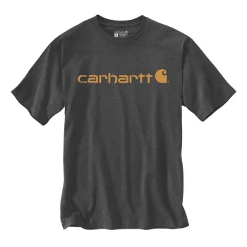 cafe 4 racer - Carhartt Core Logo t-shirt S/S carbon heather - Carhartt Tričká 