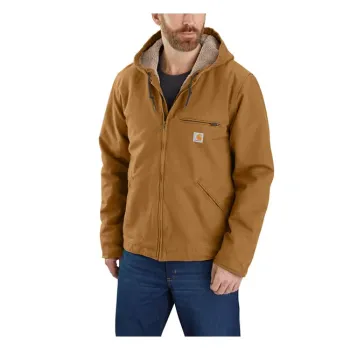 cafe 4 racer - *2 WEEKS EXTRA TRANSIT TIME* Carhartt Washed Duck Sherpa Lined Jacket Carhartt® Brown - Carhartt Bundy 