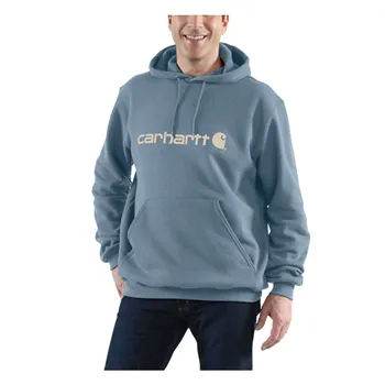 cafe 4 racer - Carhartt Signature Logo Mikina Thundercloud Heather - Carhartt Mikiny s kapucňou 
