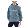 cafe 4 racer - Carhartt Signature Logo Mikina Thundercloud Heather - Carhartt Mikiny s kapucňou 