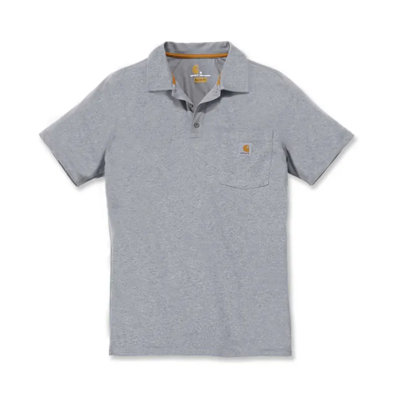 Carhartt Force Cotton Delmont Pocket Polo Heather Grey
