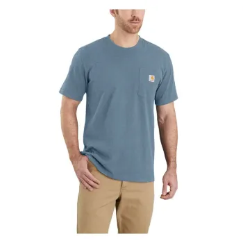 cafe 4 racer - Carhartt K87 Pocket S/S T-Shirt Thundercloud Heather - Carhartt Tričká 