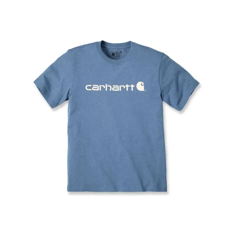 cafe 4 racer - Carhartt Core Logo T-Shirt S/S Thundercloud Heather - Carhartt Tričká 