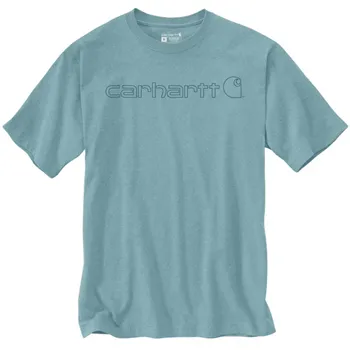 cafe 4 racer - Carhartt Core Logo tričko S/S summer blue heather - Carhartt Tričká 