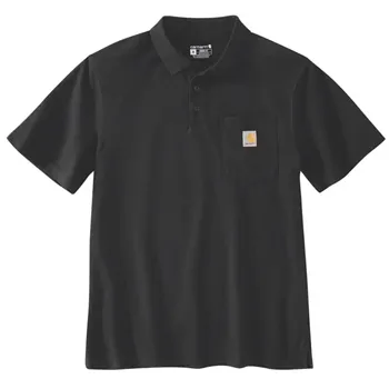 cafe 4 racer - Carhartt Midweight S/S Pocket Polo black - Carhartt T-Shirts 