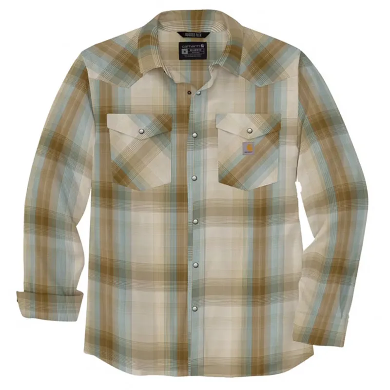 cafe 4 racer - Carhartt Snap-Front Plaid Shirt chalk - Carhartt Shirts 