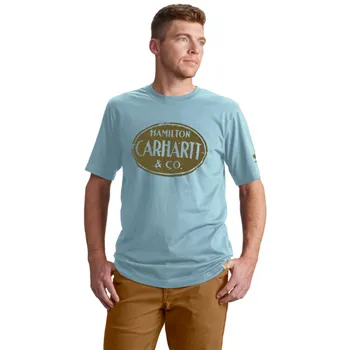 cafe 4 racer - Carhartt Hamilton Graphic S/S tričko letné modré - Carhartt Tričká 