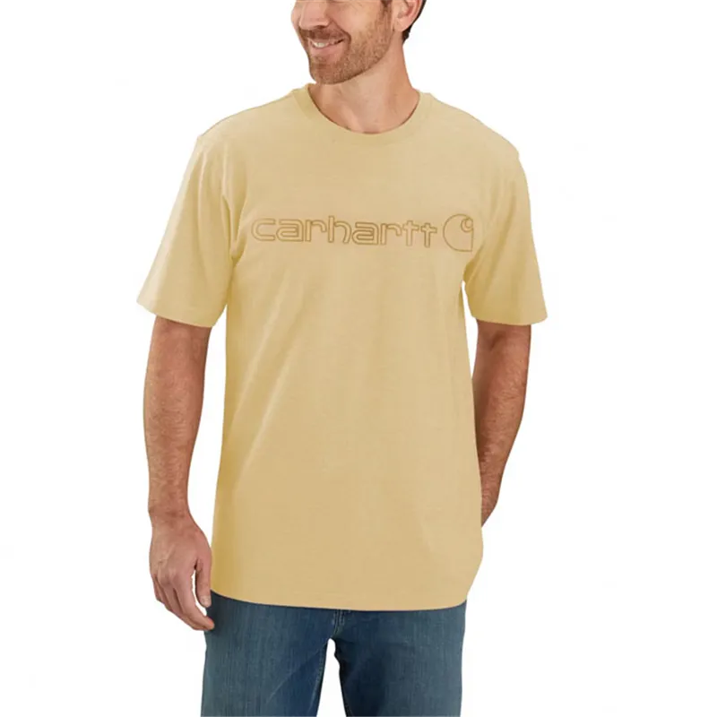 cafe 4 racer - Carhartt Core Logo t-shirt S/S beach heather - Carhartt Tričká 