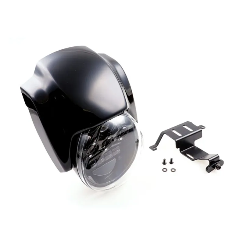 cafe 4 racer - Cult-Werk, headlamp & mask kit NRS style. Gloss black - Cult-Werk Front Headlamp Masks 