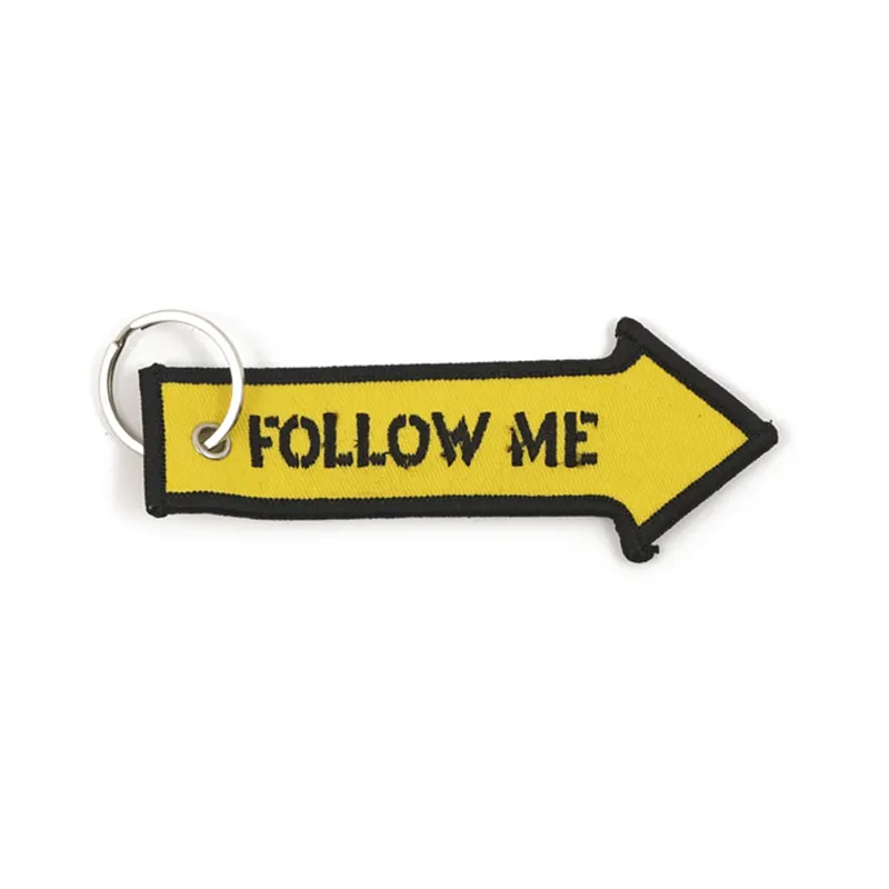 cafe 4 racer - Key ring Follow me, yellow black - Army Surplus Key Fobs 