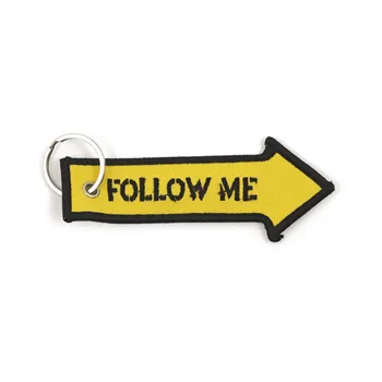 cafe 4 racer - PRÍVESOK NA KĽÚČE FOLLOW ME, ŽLTÁ ČIERNA - Army Surplus Kľúčenky 