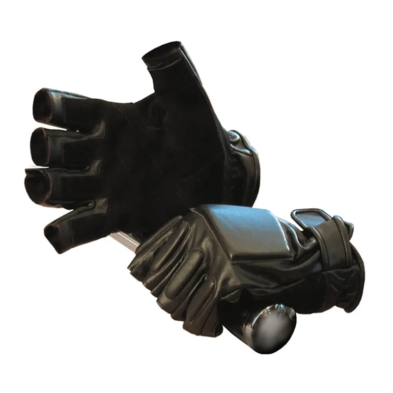 cafe 4 racer - Army Surplus fingerless leather gloves black - Army Surplus Gloves 