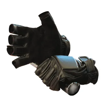 cafe 4 racer - Army Surplus fingerless leather gloves black - Army Surplus Gloves 