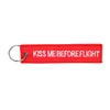 cafe 4 racer - Kiss Me Before Flight keychain red - Army Surplus Key Chain 
