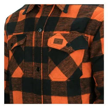 cafe 4 racer - Lumberjack flannel shirt checkered orange/black - Army Surplus Shirts 