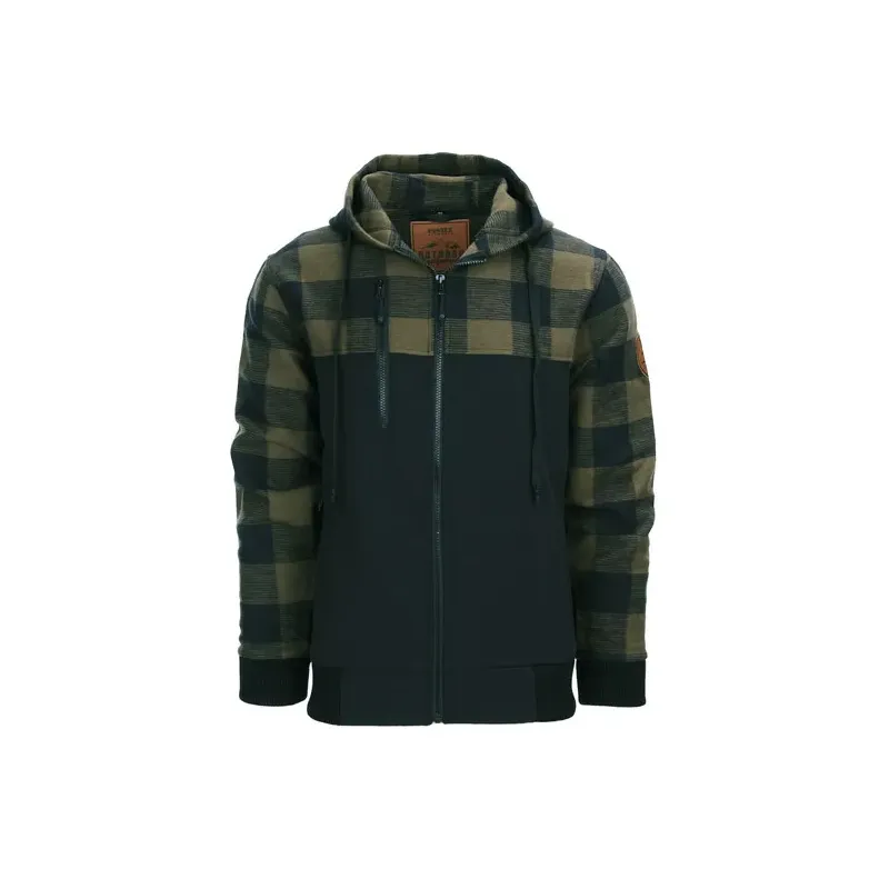 cafe 4 racer - Bunda Lumbershell čierna/olivová - Army Surplus Bundy 