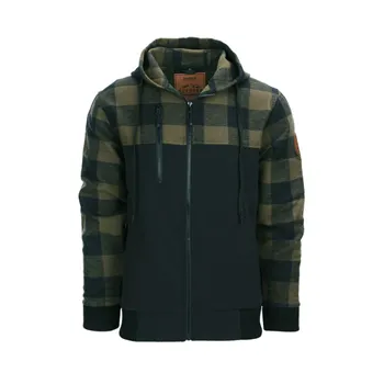 cafe 4 racer - Bunda Lumbershell čierna/olivová - Army Surplus Bundy 