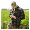 cafe 4 racer - Lumberjack Flannel Shirt Checkered Black/Olive - Army Surplus Shirts 