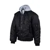 cafe 4 racer - MA-1 hooded bomber jack black - Army Surplus Jackets 