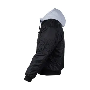cafe 4 racer - MA-1 hooded bomber jack black - Army Surplus Jackets 