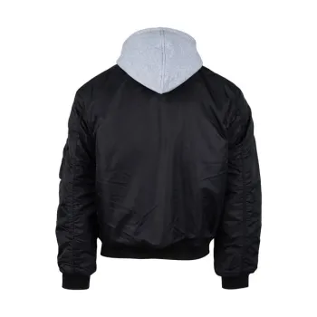 cafe 4 racer - MA-1 hooded bomber jack black - Army Surplus Jackets 