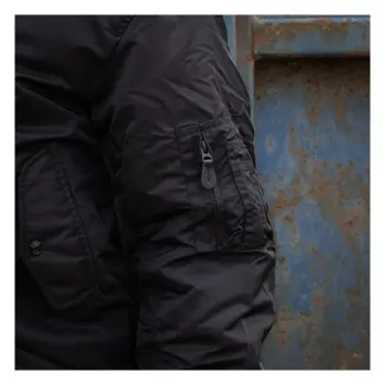 cafe 4 racer - MA-1 hooded bomber jack black - Army Surplus Jackets 