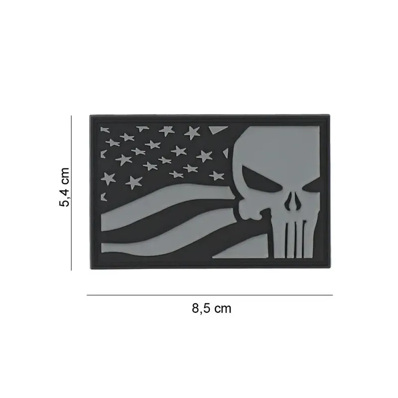 cafe 4 racer - Army Surplus Punisher USA flag patch grey - Army Surplus Nášivky 