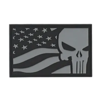 cafe 4 racer - Army Surplus Punisher USA flag patch grey - Army Surplus Nášivky 