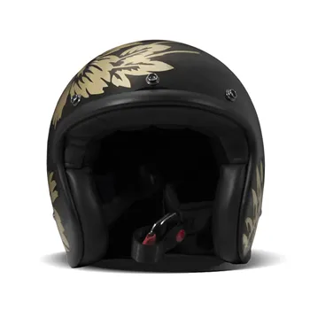 cafe 4 racer - DMD Vintage helmet Flower black - DMD DMD Vintage open helmet 