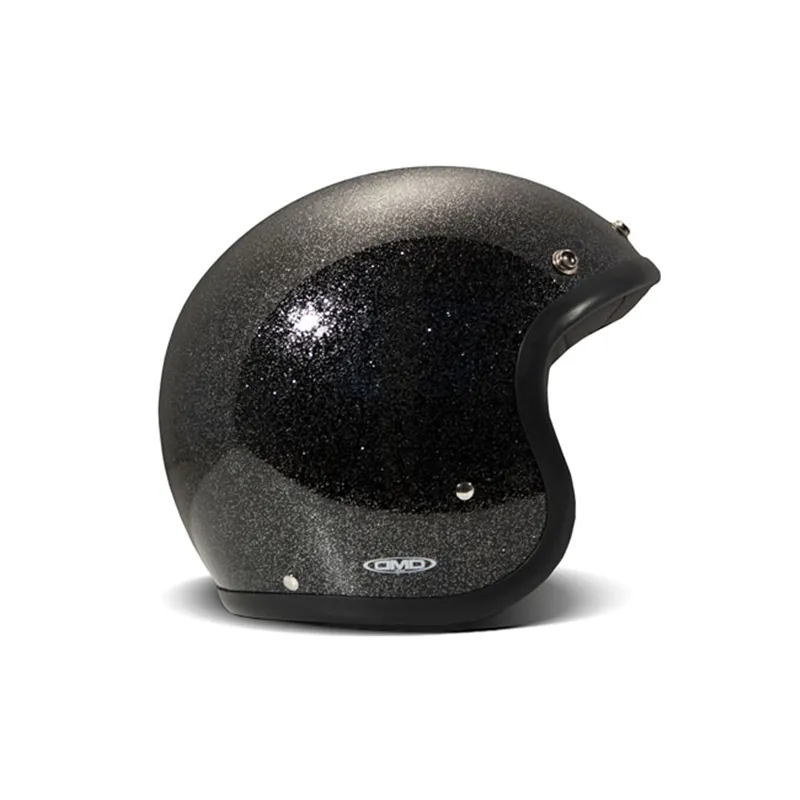 cafe 4 racer - DMD Retro prilba Glitter Black - DMD DMD vintage otvorená prilba 