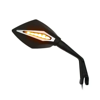 cafe 4 racer - HIGHSIDER MONTANA RIM handlebar end mirror with LED indicator/position light - Highsider Mirros with signal turns or position light 4054783613007