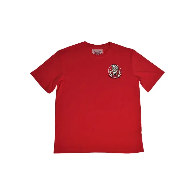 cafe 4 racer - Down-n-Out Gettin Fried t-shirt red - Down-n-Out T-Shirts 