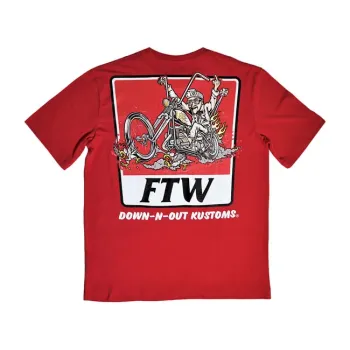 cafe 4 racer - Down-n-Out Gettin Fried t-shirt red - Down-n-Out T-Shirts 