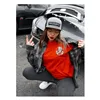 cafe 4 racer - Down-n-Out Gettin Fried t-shirt red - Down-n-Out T-Shirts 