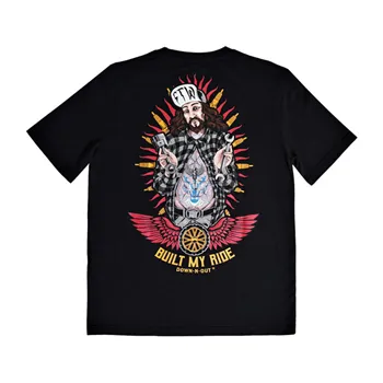 cafe 4 racer - Down-n-Out Built my Ride t-shirt black - Down-n-Out T-Shirts 