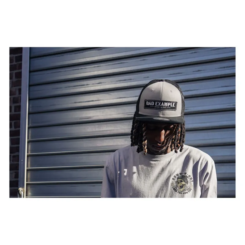 cafe 4 racer - Down-n-Out Bad Example snapback cap grey/black - Down-n-Out Caps 