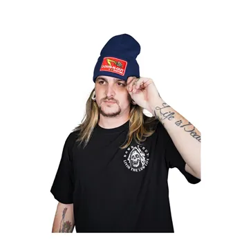 cafe 4 racer - Down-n-Out Shifter Logo beanie navy blue - Down-n-Out Beanies 
