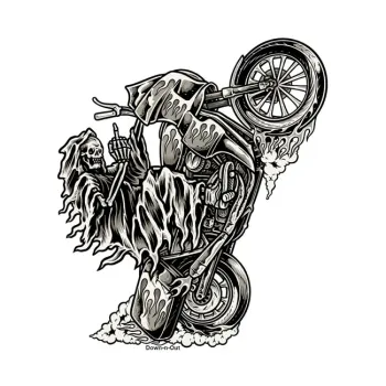 cafe 4 racer - Down-n-Out In Memory sticker - Down-n-Out Stickers 