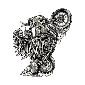 cafe 4 racer - Down-n-Out Wheely Reaper sticker - Down-n-Out Stickers 