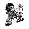 cafe 4 racer - Down-n-Out Fighting Biker sticker - Down-n-Out Stickers 